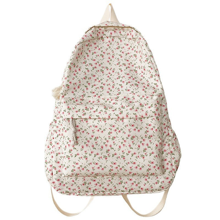 Floral Print Canvas Backpack Bowlift