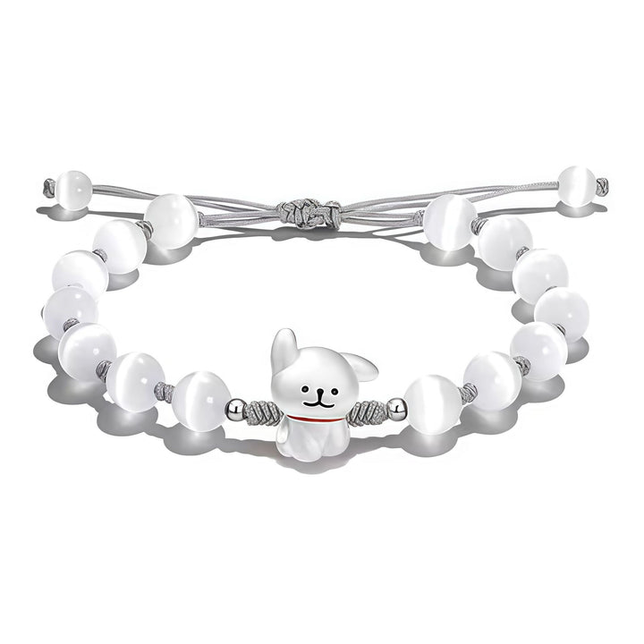 Playful Dog Charm Beaded Bracelet Bowlift
