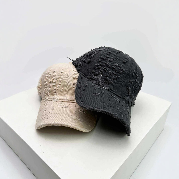 Women's Distressed Textured Baseball Cap Bowlift