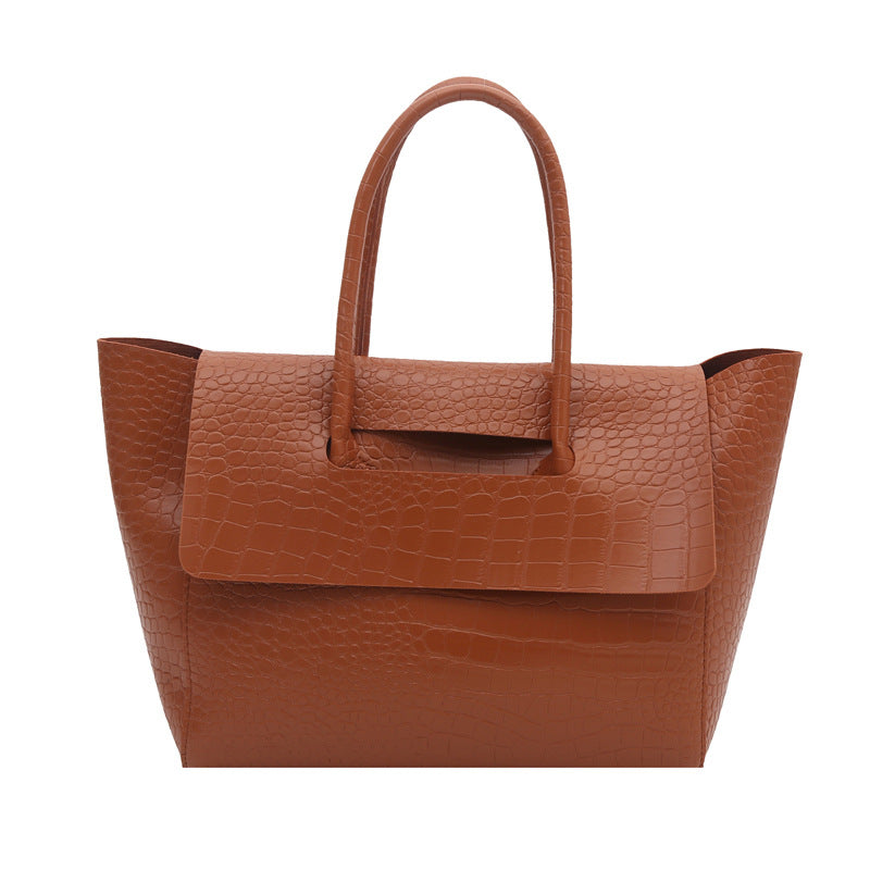 WoCrocodile Textured Structured Handbag Bowlift