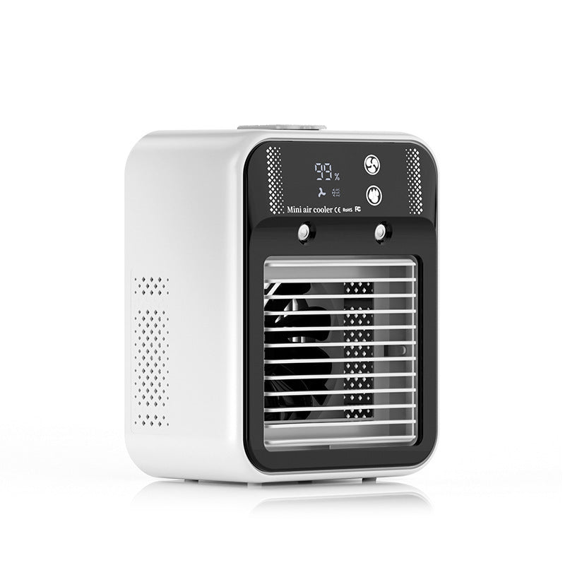 Unisex portable mini air cooler with humidifier digital display USB operation Bowlift
