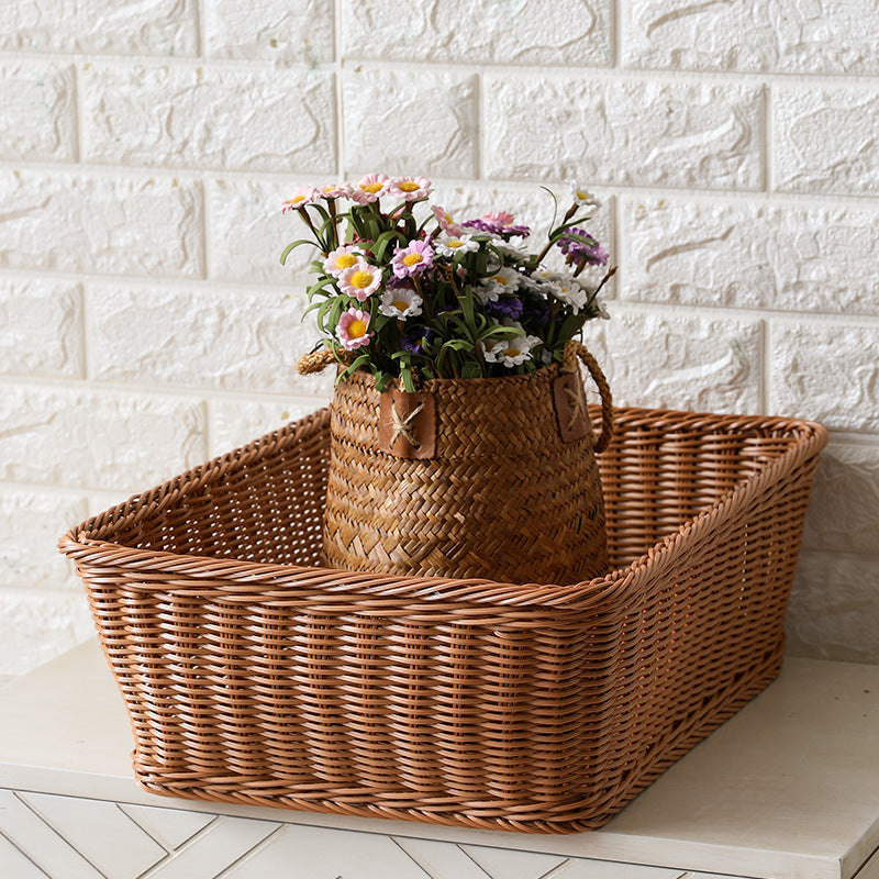 Handwoven Rustic Storage Basket with Ergonomic Design Bowlift