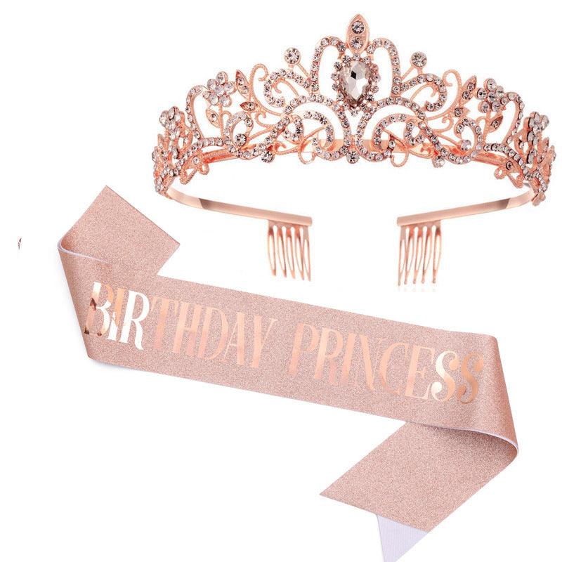 Women's Birthday Sash with Glitter Design Bowlift