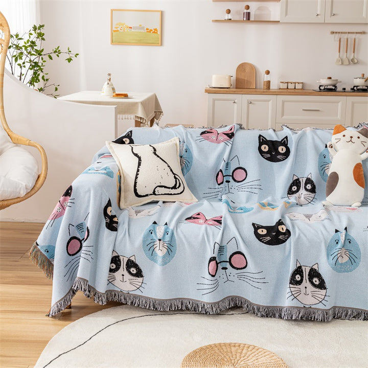 Cat-Themed Decorative Throw Blanket