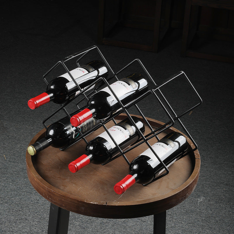 Unisex wine rack made of black metal Bowlift
