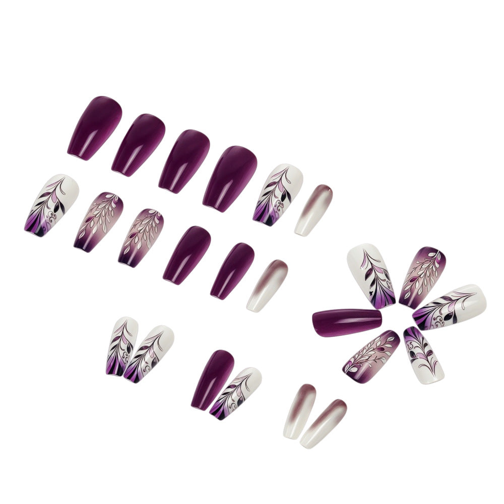 Artificial nails with elegant floral design Bowlift