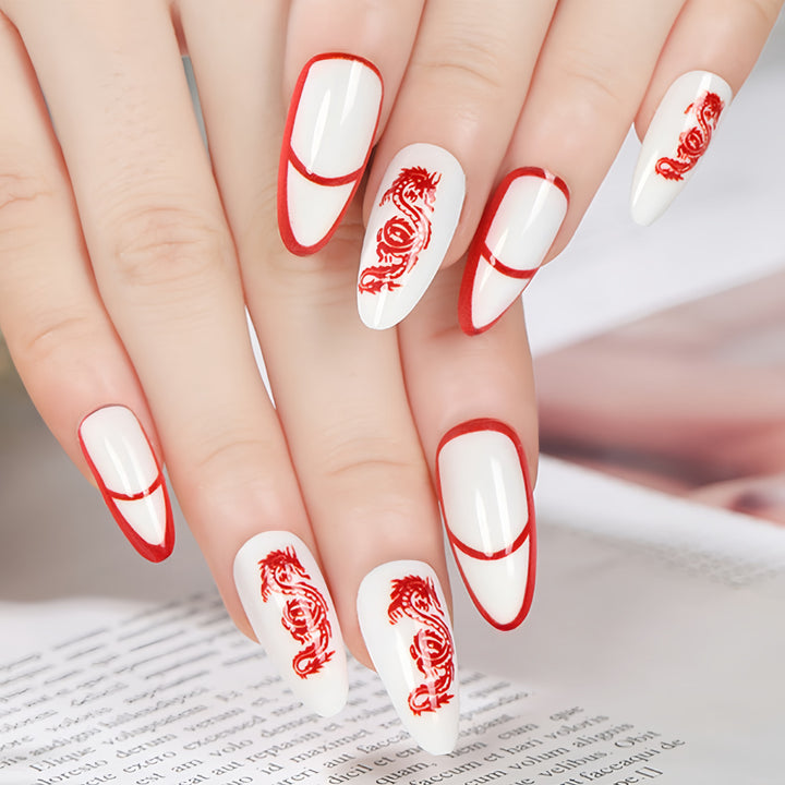Artistic nails with dragon motif Bowlift