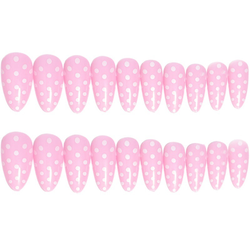 Custom Polka Dot Press-On Nail Tips Bowlift