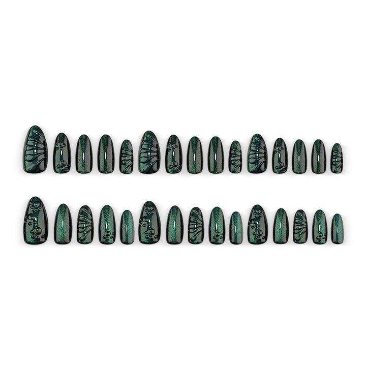 Artificial nails with shimmering wave design Bowlift