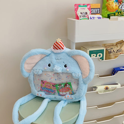 Plush Elephant-Themed Backpack