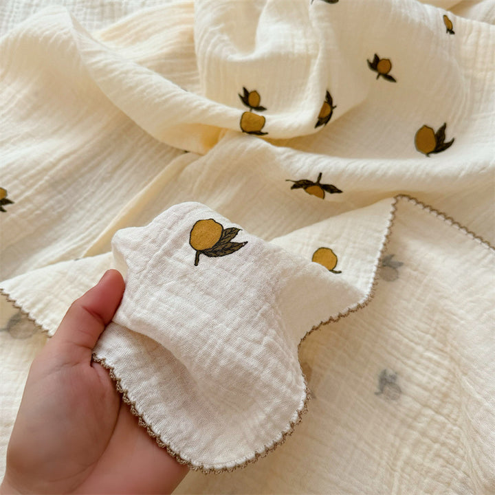 Women's Cozy Cotton Blanket with Floral Design Bowlift