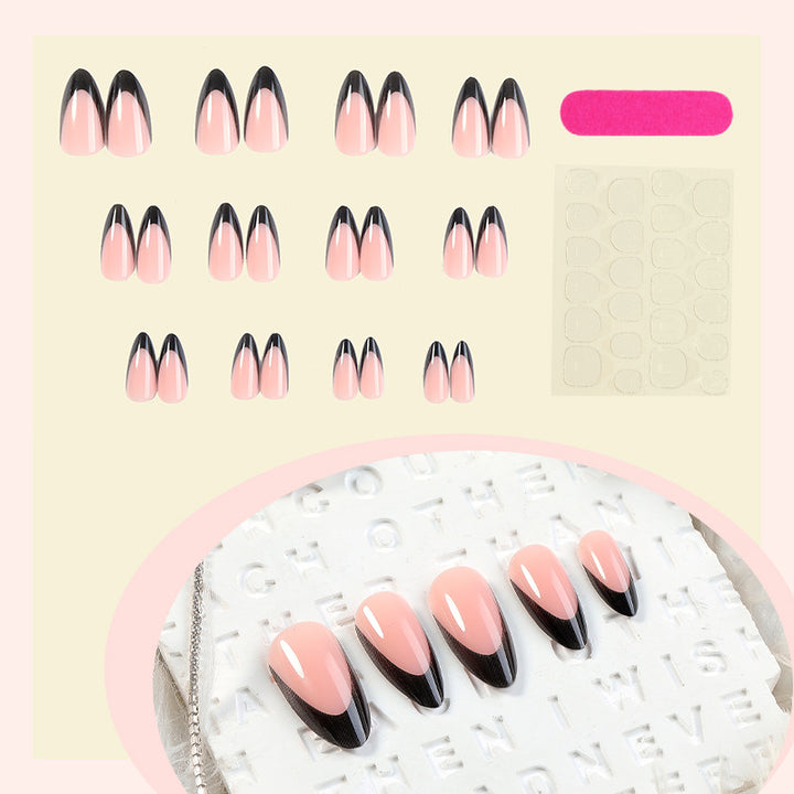Elegant Almond Press-On Nail Set Bowlift