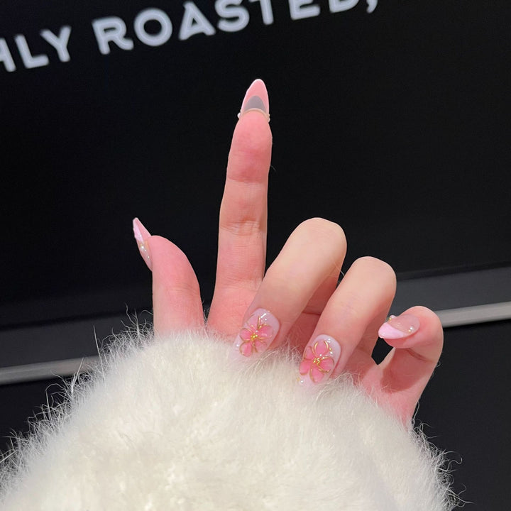 Artisan Floral-Themed Press-On Nails Set Bowlift