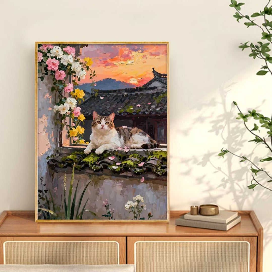 Yawning Cat Canvas Wall Art Print Bowlift