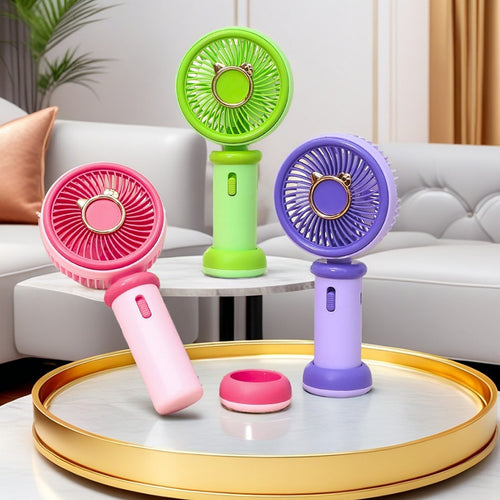 Women Portable Handheld Fan with Cute Cat Design Bowlift