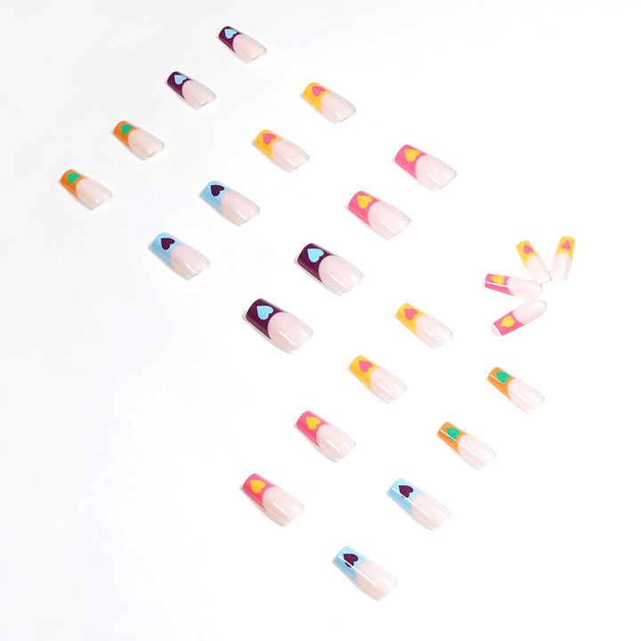 Artful Nail Art with Colorful Heart Designs Bowlift