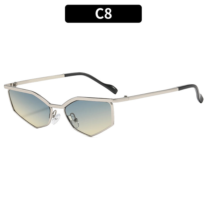 Geometric Frame Cat-Eye Sunglasses