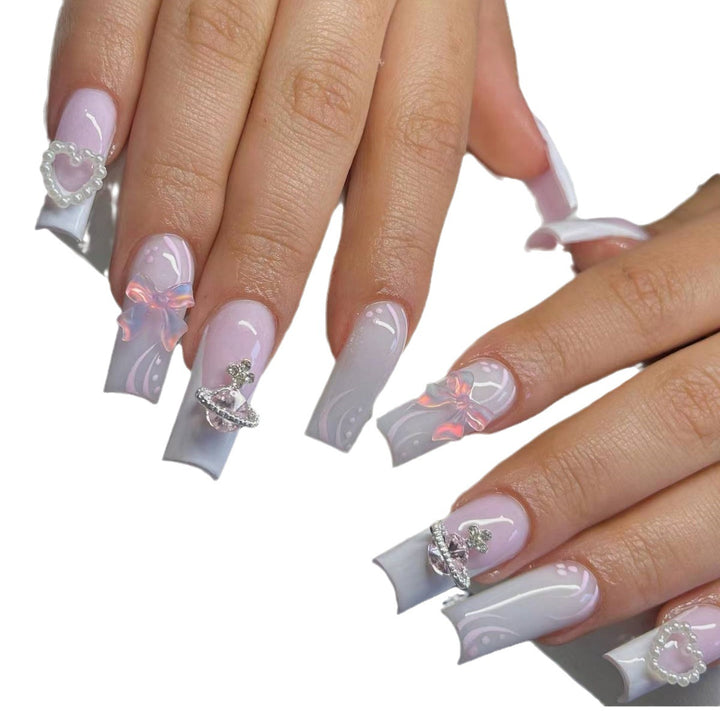 Glamorous 3D Decorated Nail Extensions Bowlift