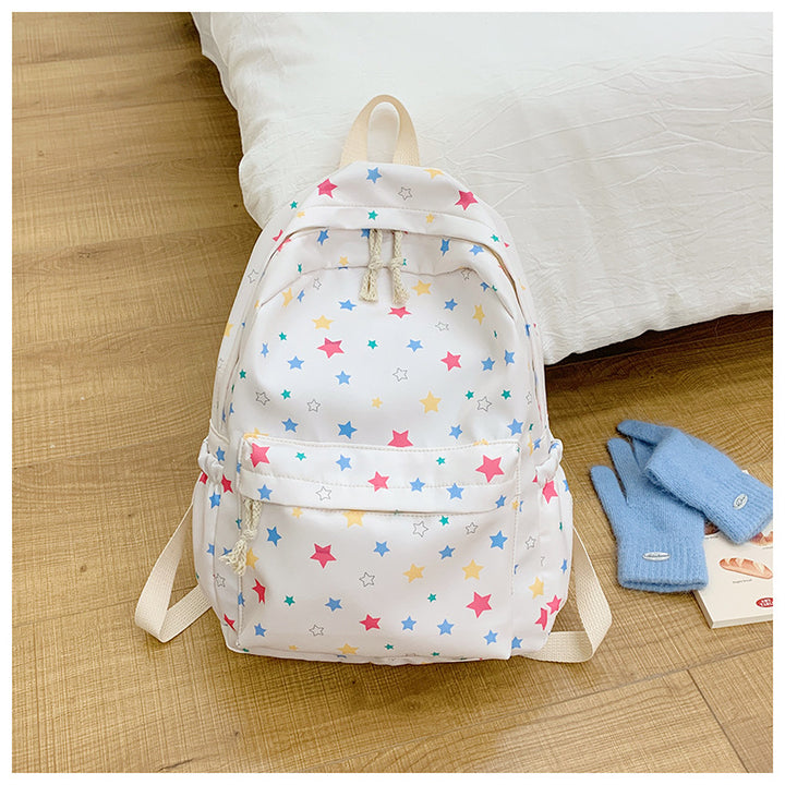 Backpack with Colorful Star Pattern and Practical Organization Compartments Bowlift