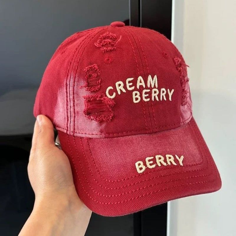 Women's Distressed Denim Baseball Hat Bowlift