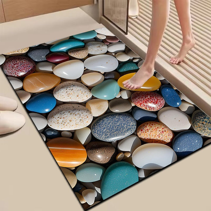 Textured Stone Print Area Mat Bowlift