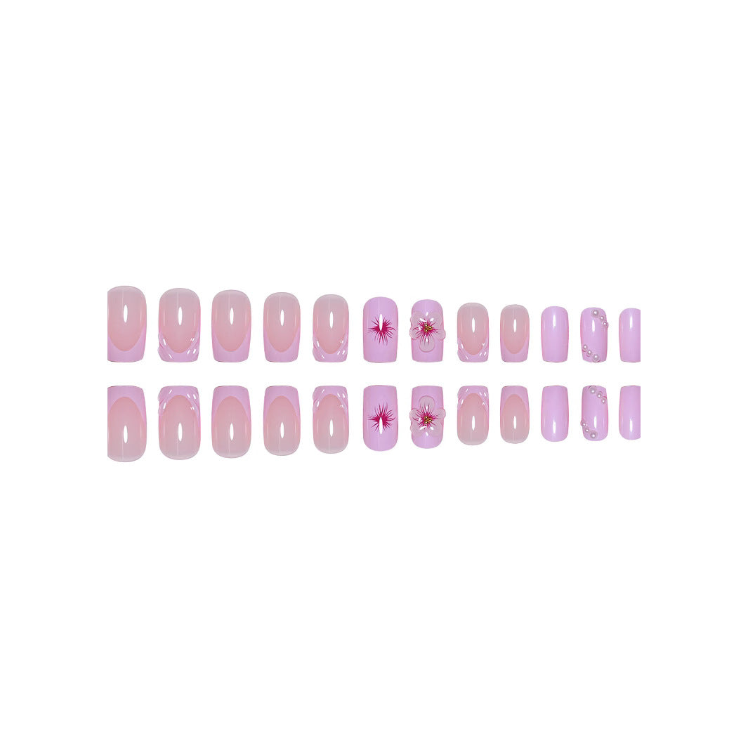 3D Floral Acrylic Nail Enhancements Bowlift