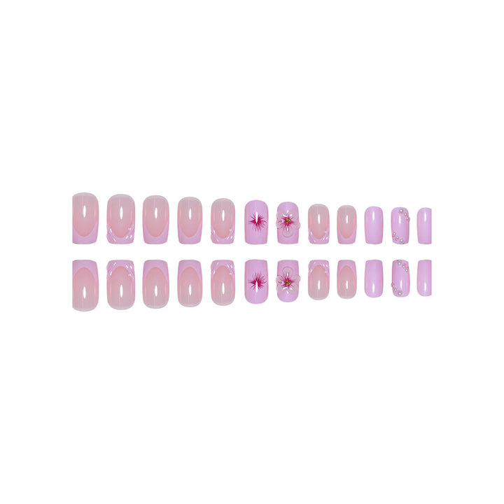 3D Floral Acrylic Nail Enhancements Bowlift