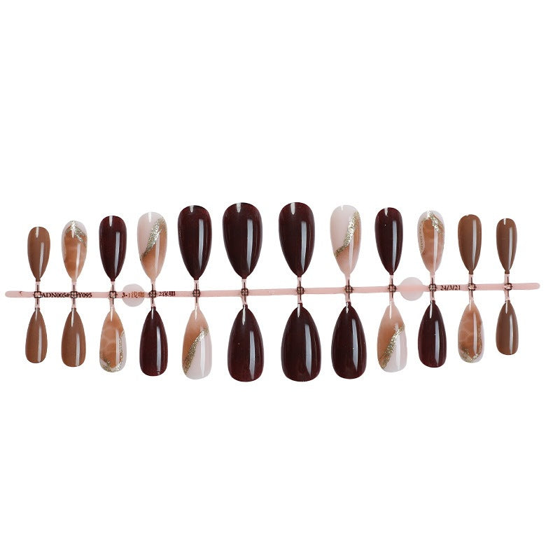 Artificial nail set with elegant, glittering design Bowlift