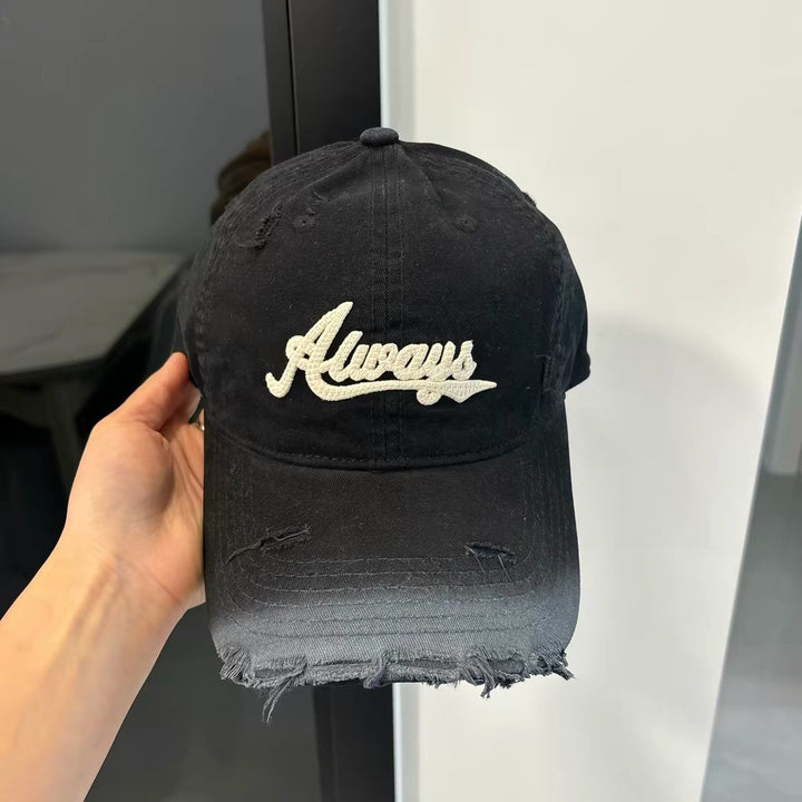 Distressed Casual Adjustable Denim Cap