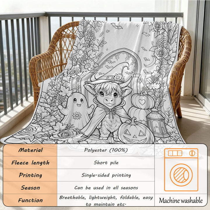 Cozy Halloween-Themed Throw Blanket
