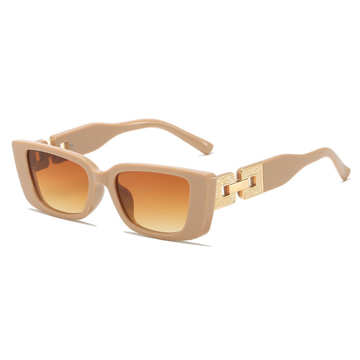 Oversized Square Frame Sunglasses with Glamorous Accent Bowlift