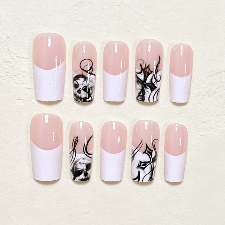 Artistic Skull Nail Art Tips Bowlift