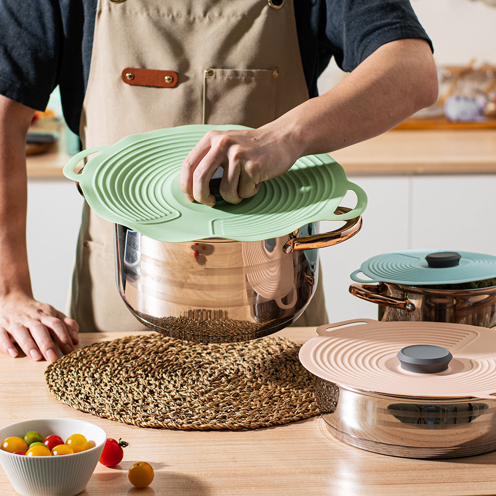 Silicone cooking lid with multifunctional steam valve Bowlift