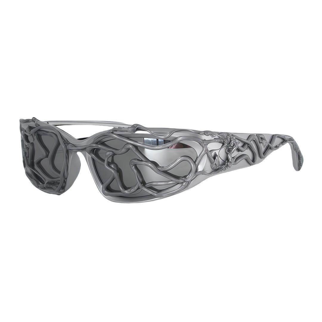 Women's Sporty Sunglasses with Innovative, Textured Frame Bowlift