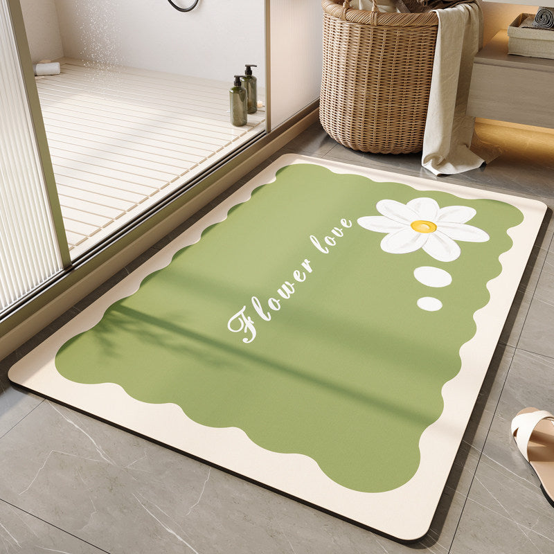 Decorative Floral Bath Mat Bowlift