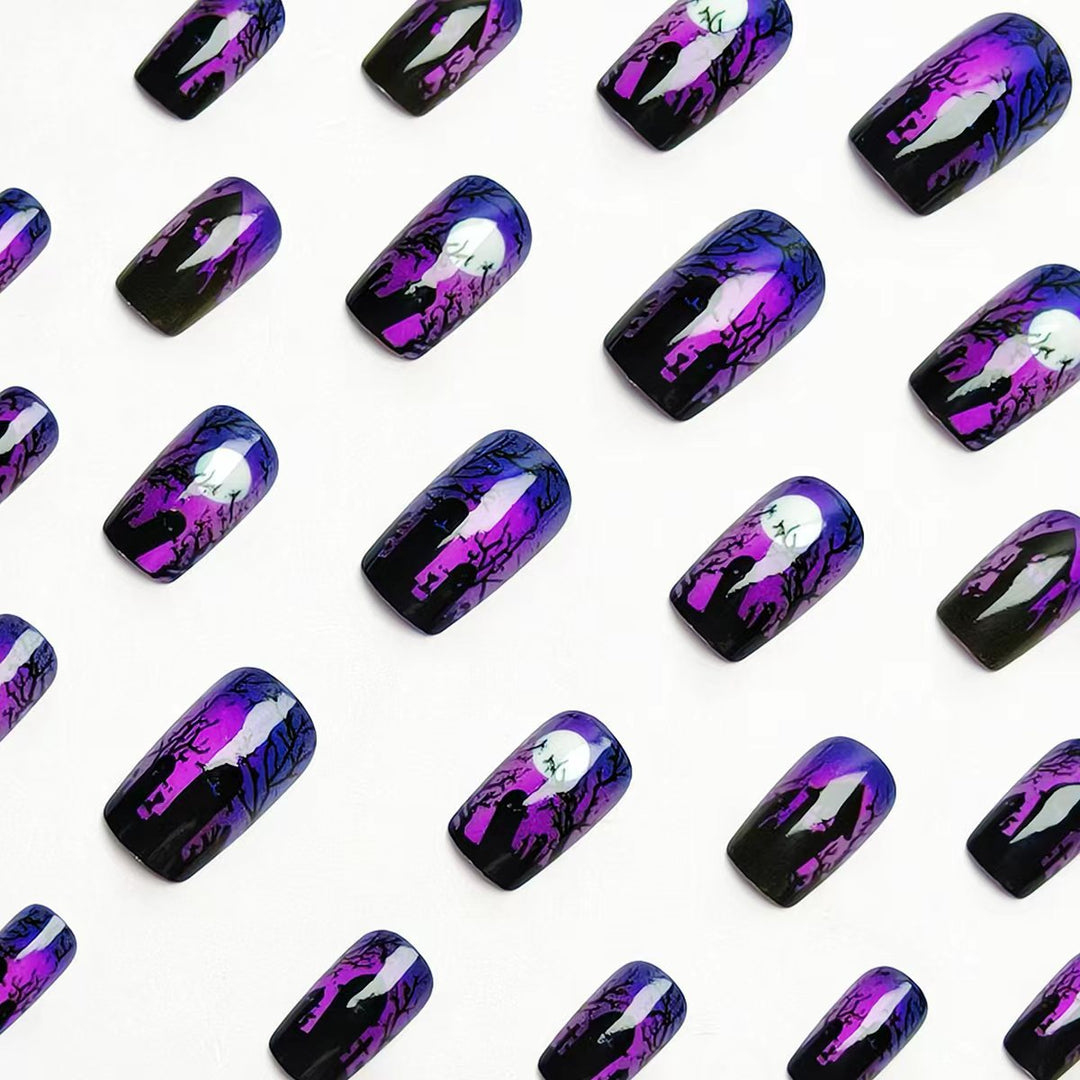 Artificial nails in mystical Halloween style Bowlift