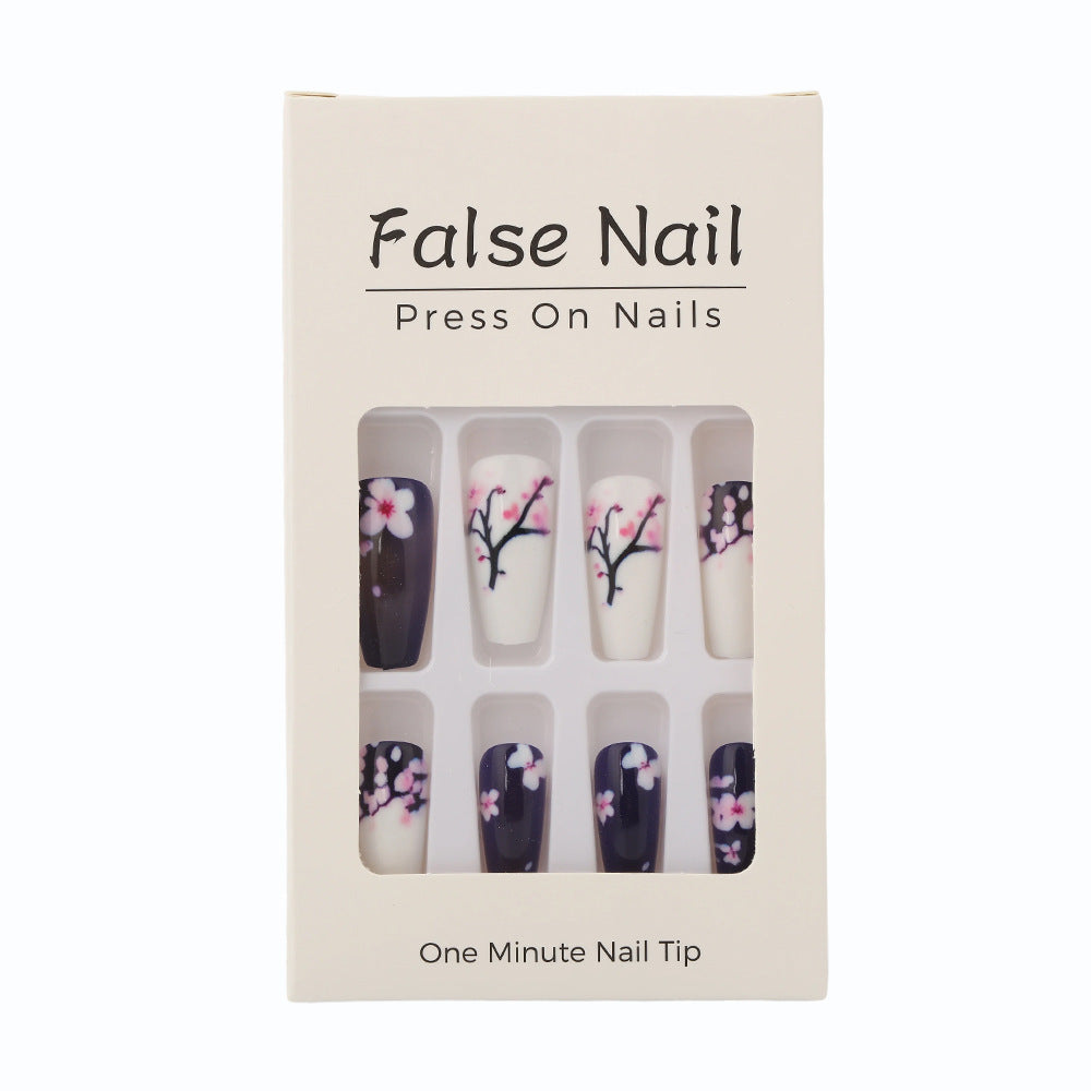 Artificial Nail Set with Floral Accents Bowlift