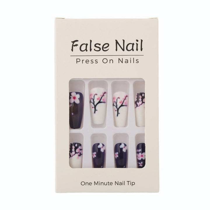 Artificial Nail Set with Floral Accents Bowlift