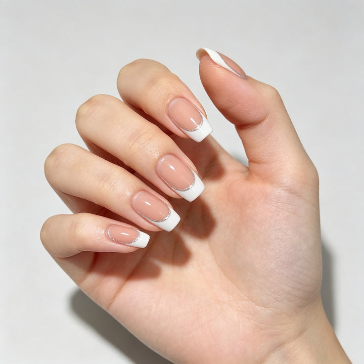 Elegant French Tip Nail Art Set Bowlift