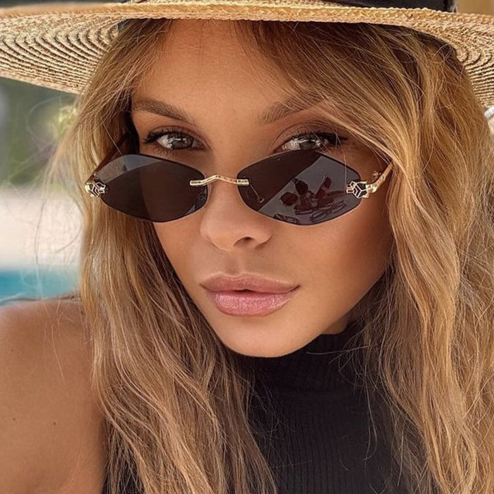 Women's geometric sunglasses with double metal frame and protective lenses Bowlift