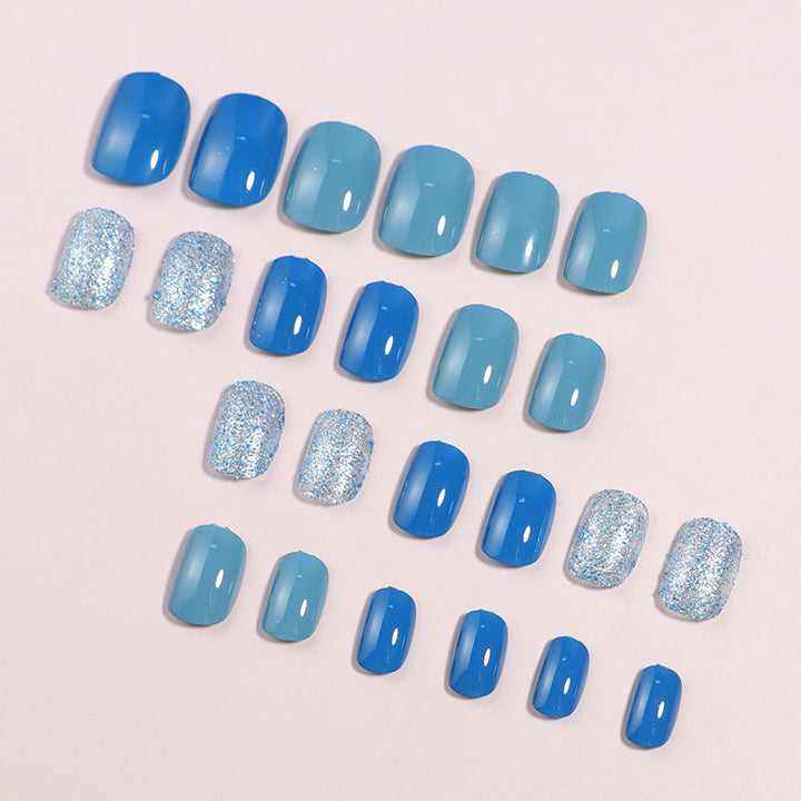 Artistic Press-On Nail Set with Sparkling Glitter Effect Bowlift