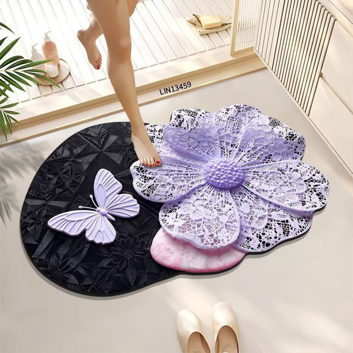 Decorative Floral Bath Mat