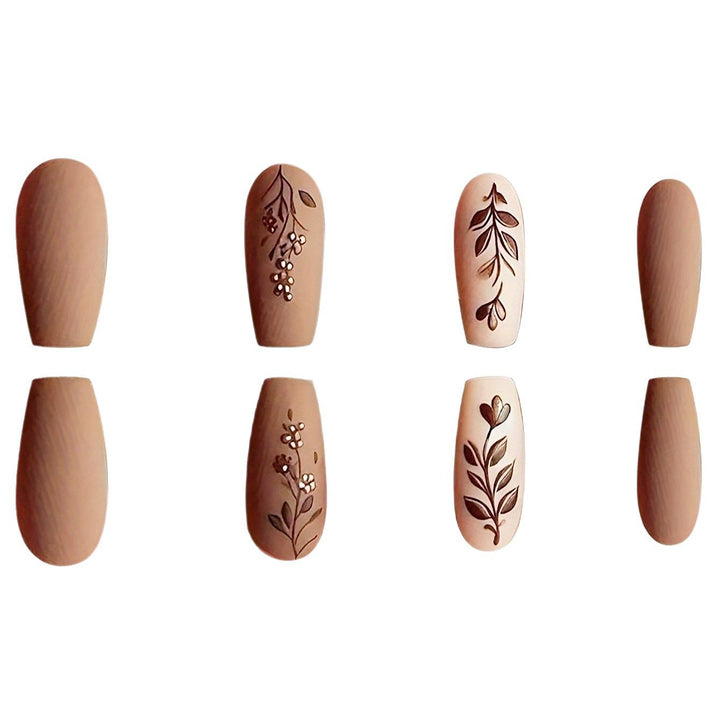 Elegant Floral Matte Nail Art Bowlift