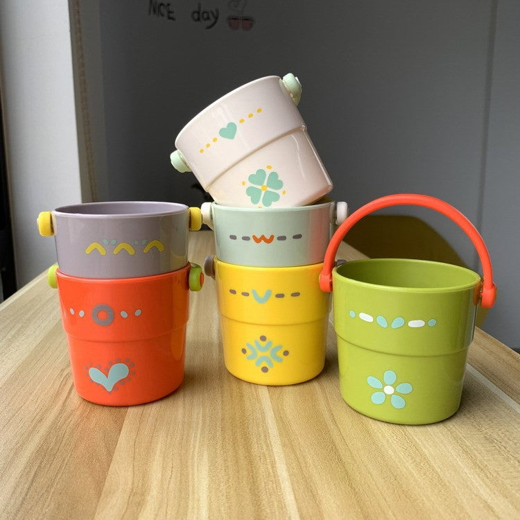 Unisex colorful storage bucket with ergonomic handle Bowlift