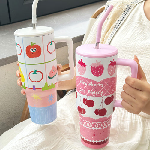 Women's thermos cup with cheerful vegetable design Bowlift
