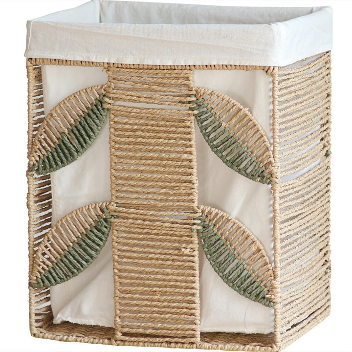 Elegant laundry basket made of natural wicker with fabric lining Bowlift