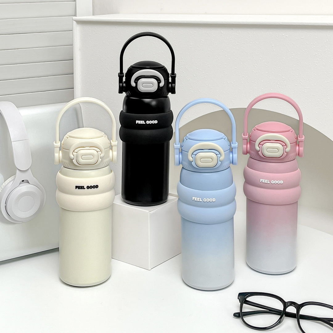 Women's Insulated Water Bottle with Ergonomic Carry Handle and Patented Leak Protection Bowlift