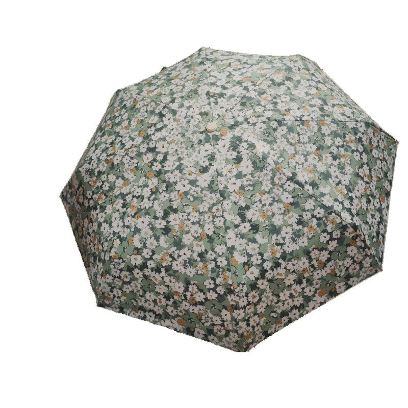 Ladies Folding Umbrella with Elegant Floral Pattern Bowlift