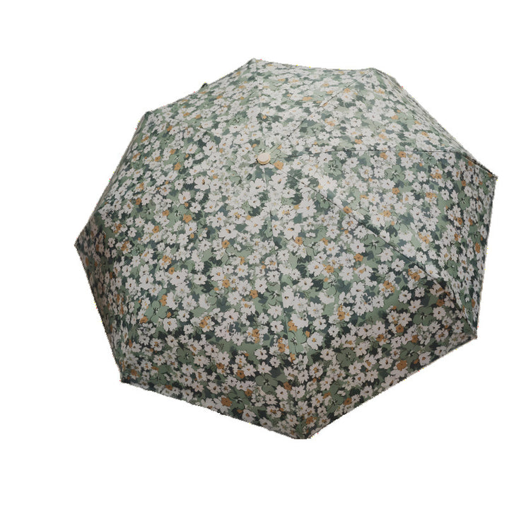 Ladies Folding Umbrella with Elegant Floral Pattern Bowlift