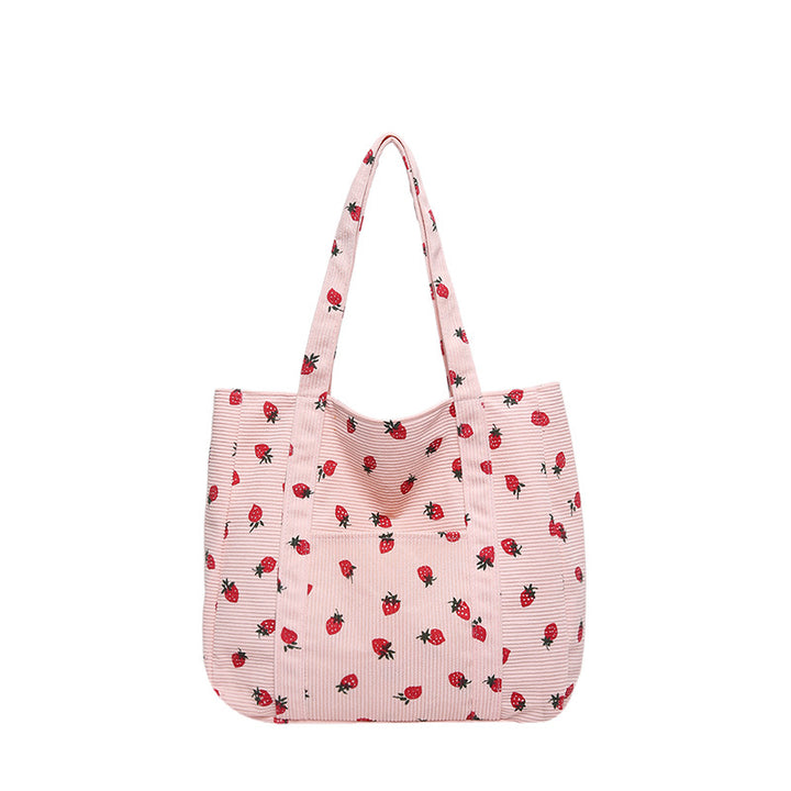 WoStylish Corduroy Shopping Tote Bowlift